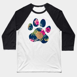 Navy Pineapple Paw Print Baseball T-Shirt